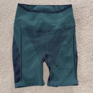 Women's Green and Black Bike Shorts